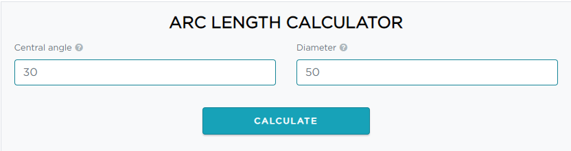 arc length calculator mathway